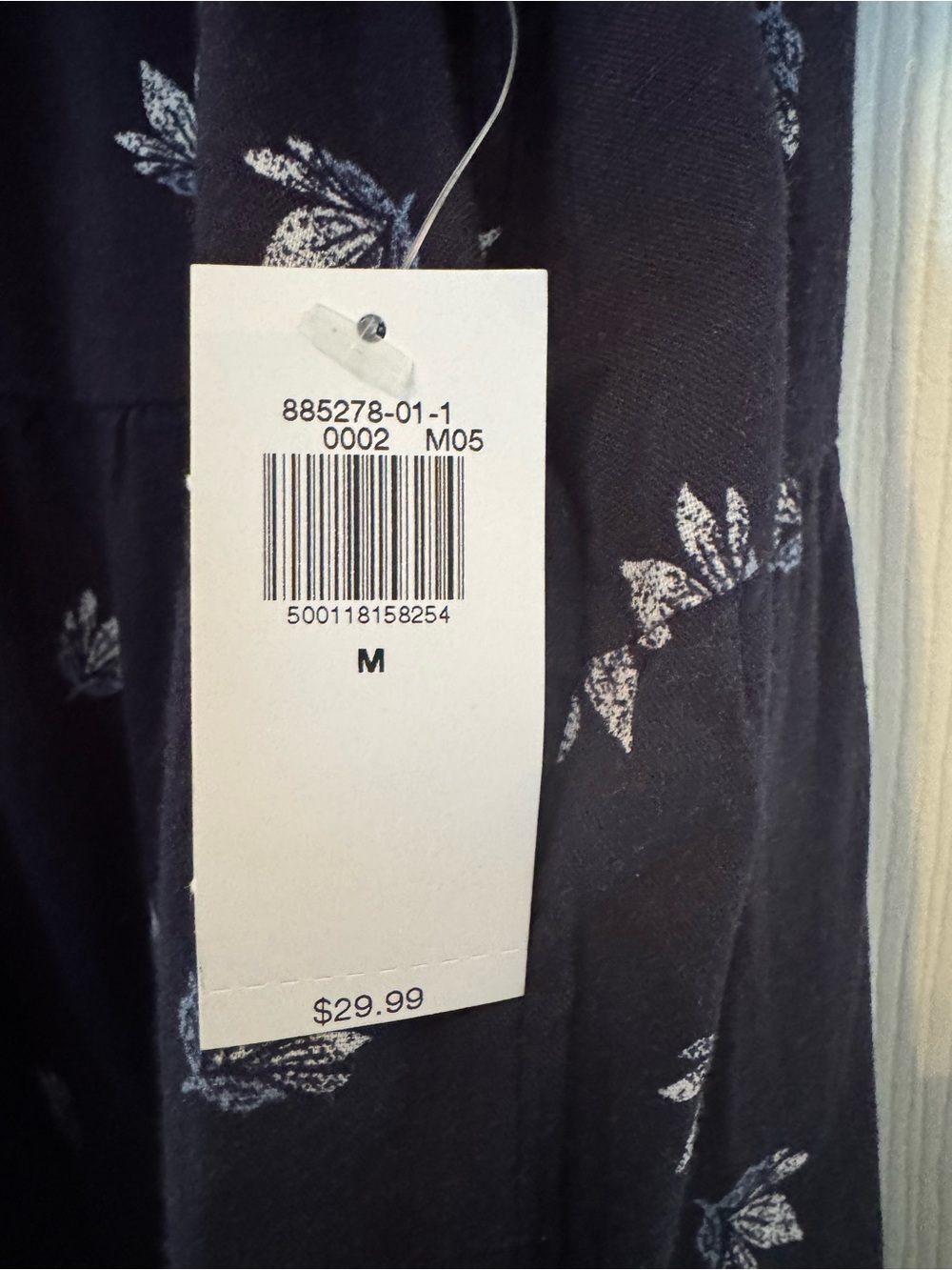 Old Navy Navy Floral V-Neck Tiered Midi Dress - Picture 4 of 5